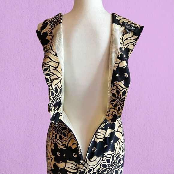 Vintage silk floral print faux wrap dress - Picture 10 of 15